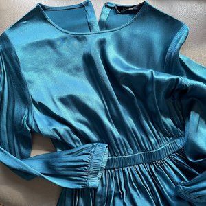 Elegant Solika Silk Blue Dress